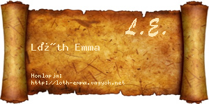 Lóth Emma névjegykártya